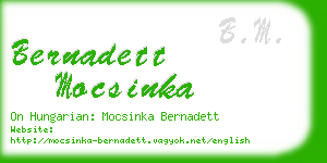 bernadett mocsinka business card